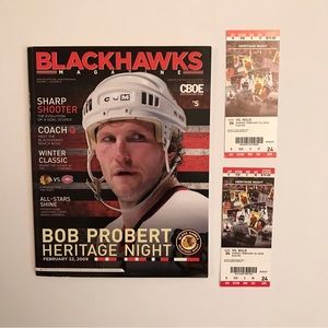 Chicago Blackhawks Official Game Program Magazine Bob Probert Heritage Night